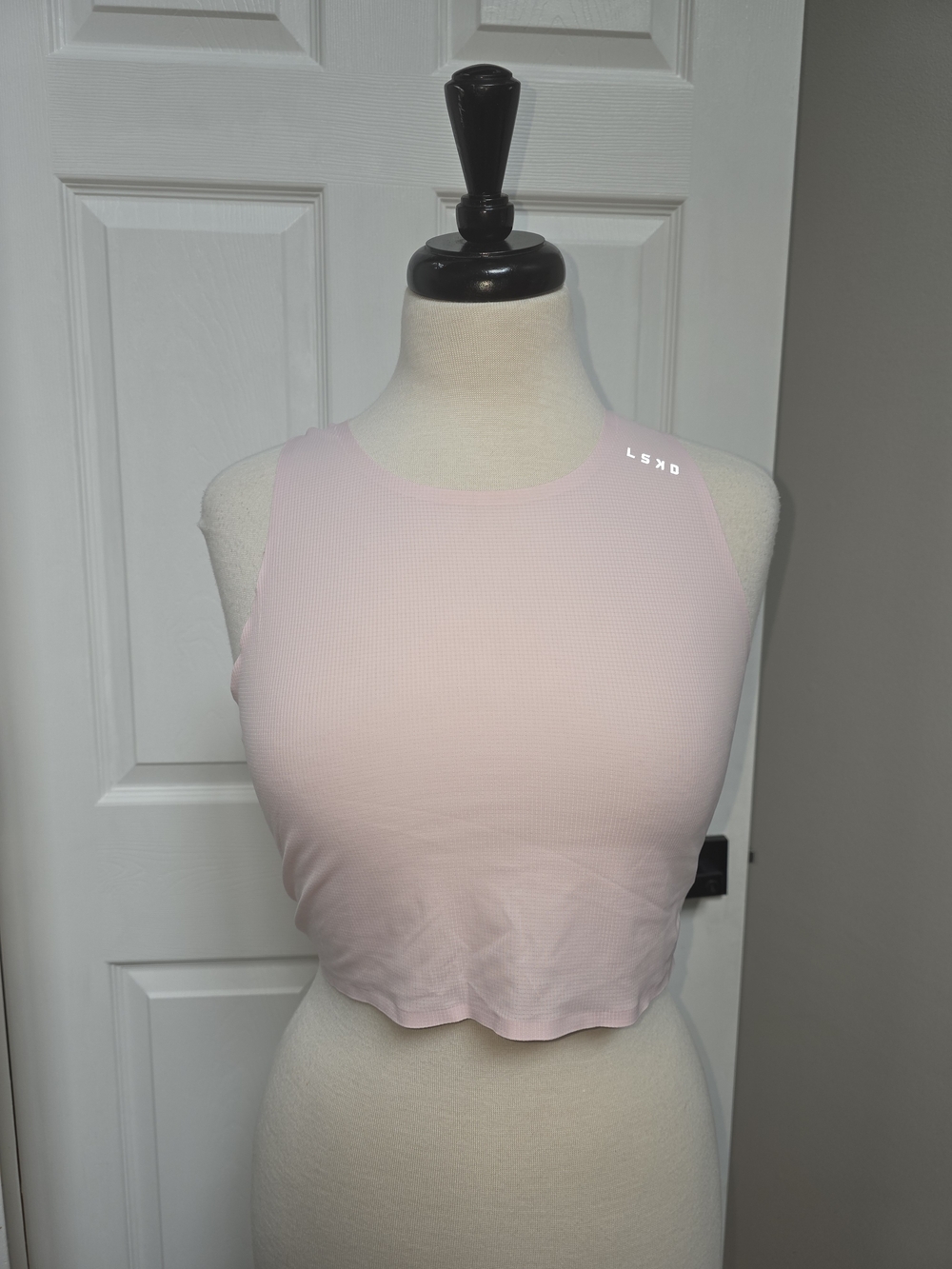LSKD Blush Pink Performance High-Neck Crop Top